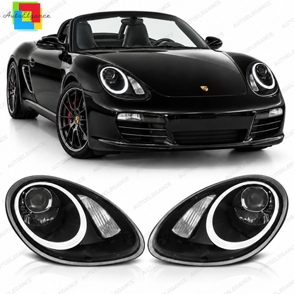 💕 Fari Anteriori Adatti per Porsche Boxster Cayman 987 05-08 Xenon LED Neri 💕