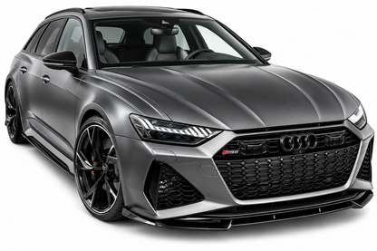 💕 Splitter Anteriore Adatto per Audi A6 C8 RS6 18+ ABS Nero Lucido V1 💕