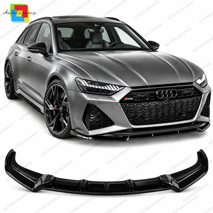 💕 Splitter Anteriore Adatto per Audi A6 C8 RS6 18+ ABS Nero Lucido V1 💕