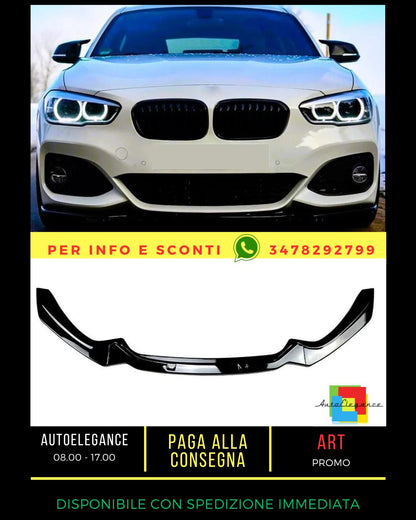 😍BMW 1 Series F20 F21 LCI Gloss Black Front Splitter Lip M Sport 2015-19😍