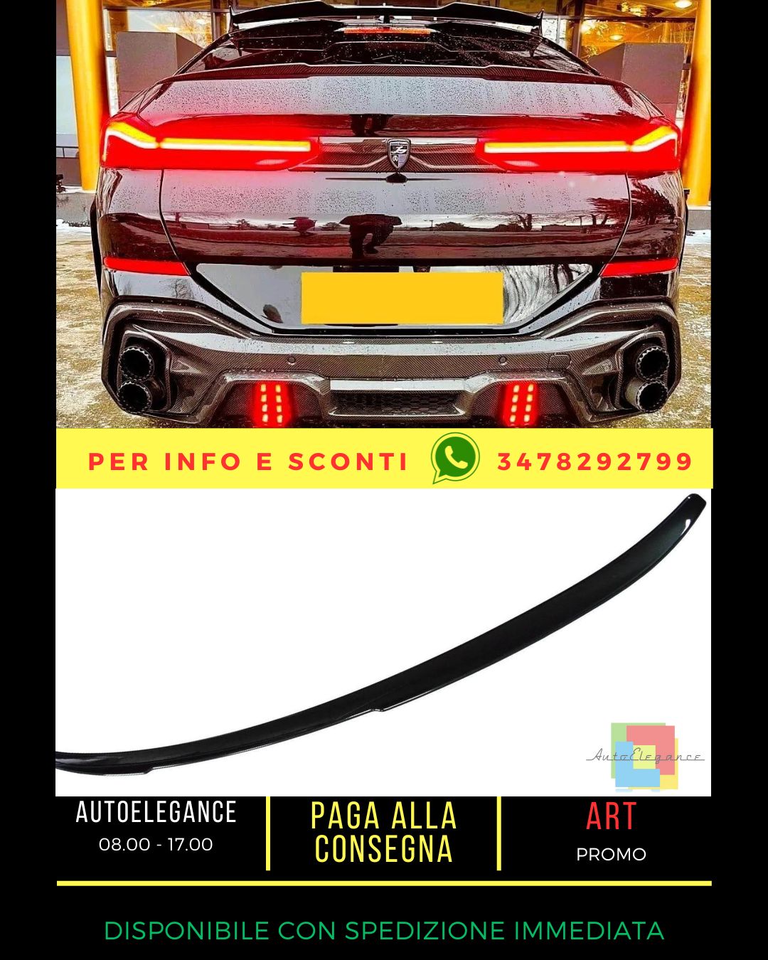 😍Spoiler Nero Lucido Adatto Per BMW X6 G06 X6M😍