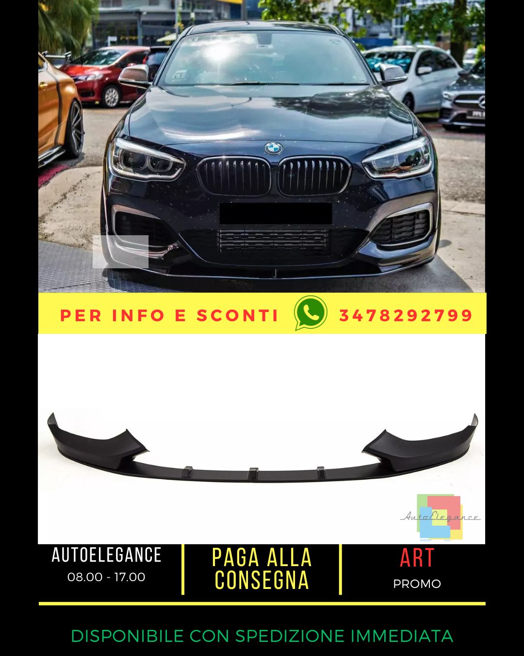 😎KIT Gloss Black Splitter Suitable For BMW 1 Series F20 F21 LCI 15-19😎