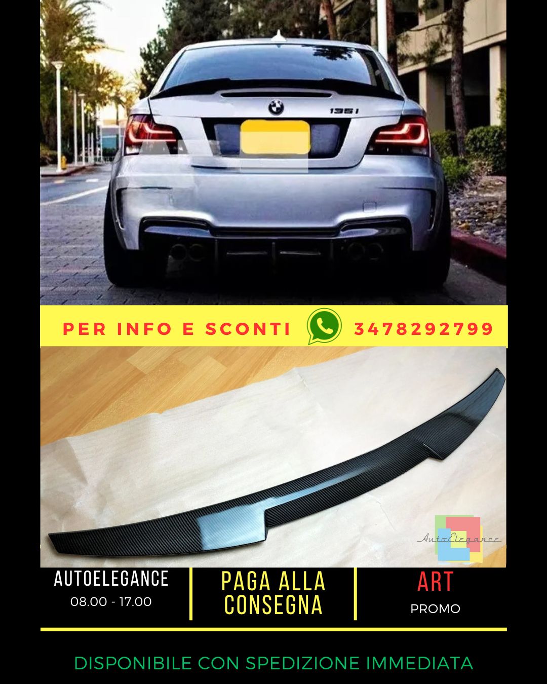 ⚡Carbon Fiber Spoiler KIT Fit For BMW 1 Series Coupe 1M E82 2007-2013