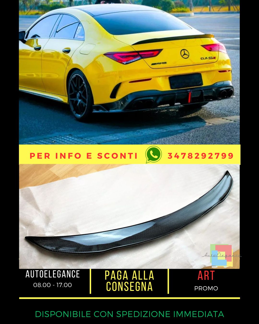 🤩Kit spoiler in fibra di carbonio adatto per Mercedes CLA Classe W118 C118🤩