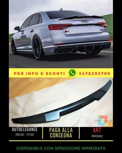 🔥KIT Spoiler Posteriore Nero Lucido Adatto Per Audi A4 B9 Berlina 🔥