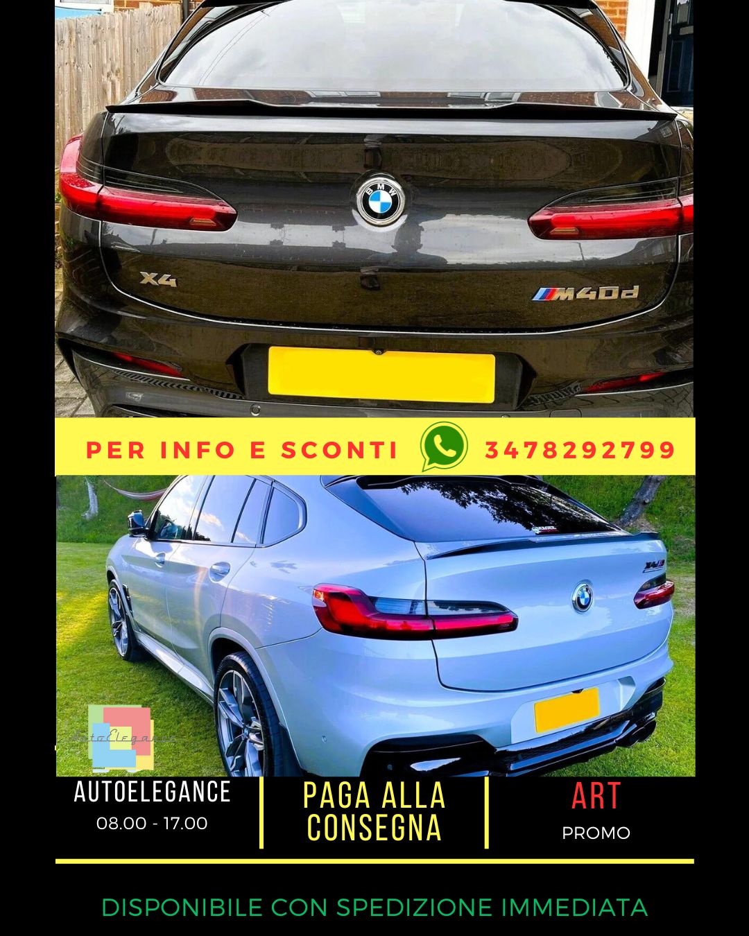 😎KIT Spoiler posteriore in fibra di carbonio adatto per BMW X4 G02 X4M Sport😎