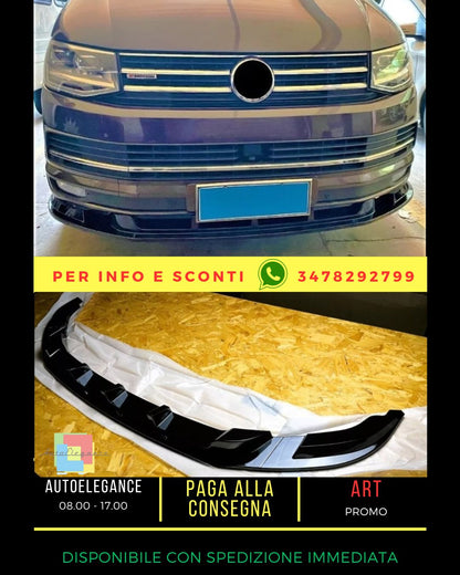 💯Kit splitter nero lucido adatto per VW Transporter T6 T6.1💯
