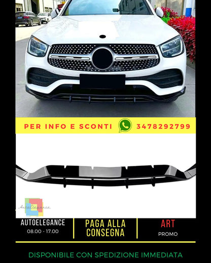😤KIT Splitter Nero Lucido Adatto Per Mercedes GLC Classe GLC43 AMG Line W253😤