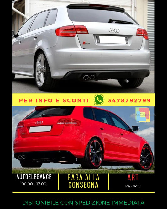 😍REAR BUMPER + SIDE SKIRTS + SPOILER FOR AUDI A3 8P SPORTBACK S3 STYLE😍