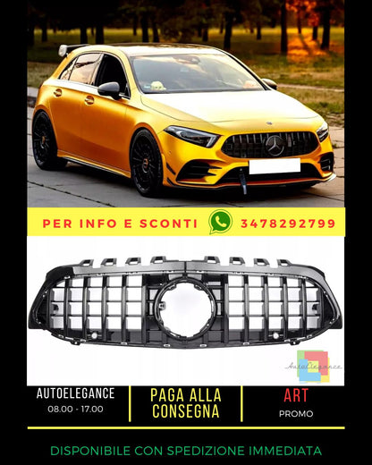 🤩MERCEDES CLASSE A W177 V177 CALANDRE/GRILLE NOIR PANAMERICANA STYLE 2018-22🤩