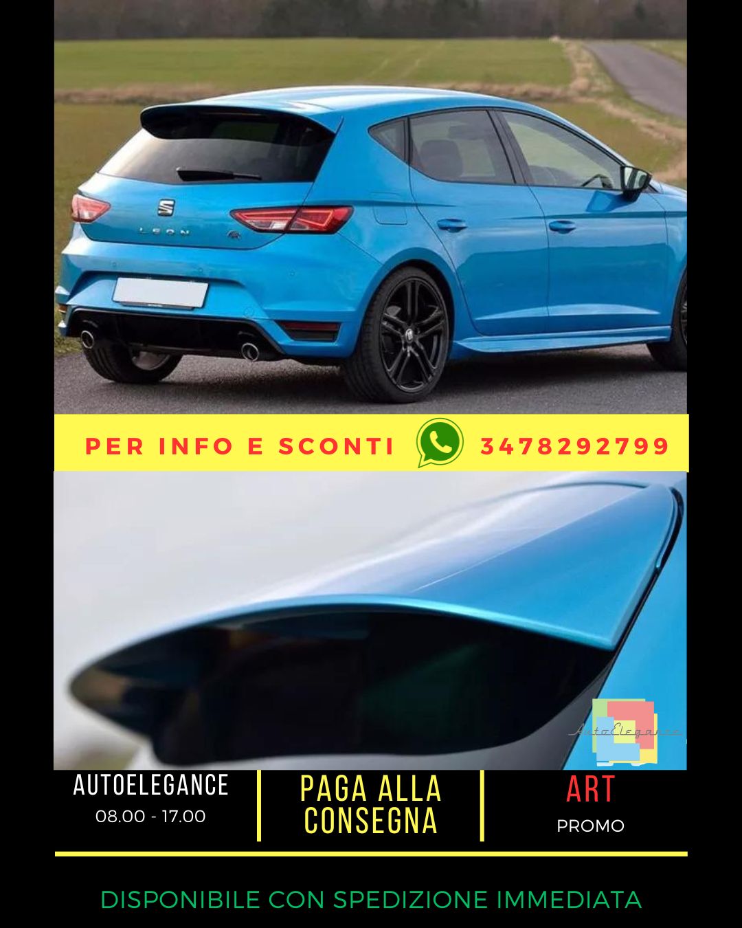💙SPOILER ADATTO PER SEAT LEON 5F 5 PORTE ( 2012-2020 )💙