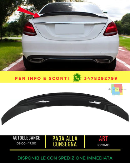 ✨Spoiler bagagliaio per Mercedes C W205 14-20 Dinamico Sport Look Nero lucido✨