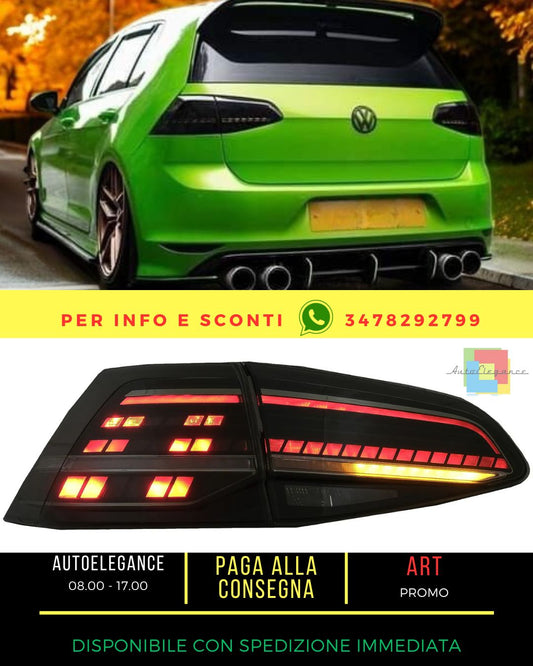 😍Fanali LED per VW Golf 7 e 7.5 VII 12-20 Facelift Retrofit G7.5 Look Dynamic😍