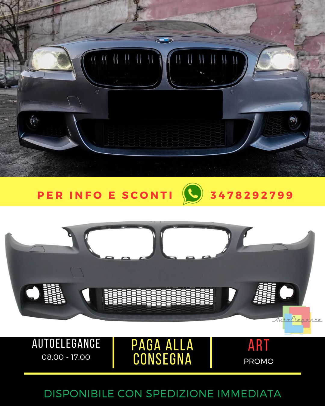 ✨Paraurti per BMW Serie 5 F10 F11 2011-2014 M-Technik Design SRA✨