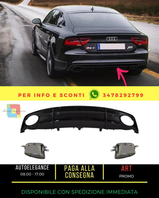 🤩Diffusore Scarico per Audi A7 4G Facelift 2015-2018 RS7 Look solo S-Line🤩