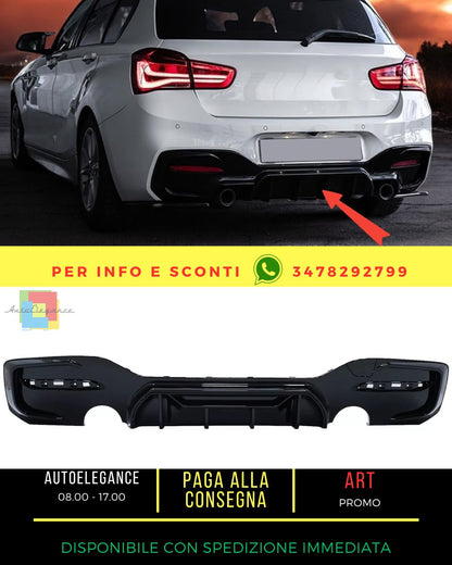 🤩Diffusore d'aria Doppia Uscita Scarico Singolo per BMW 1 F20 F21 LCI 15-19🤩