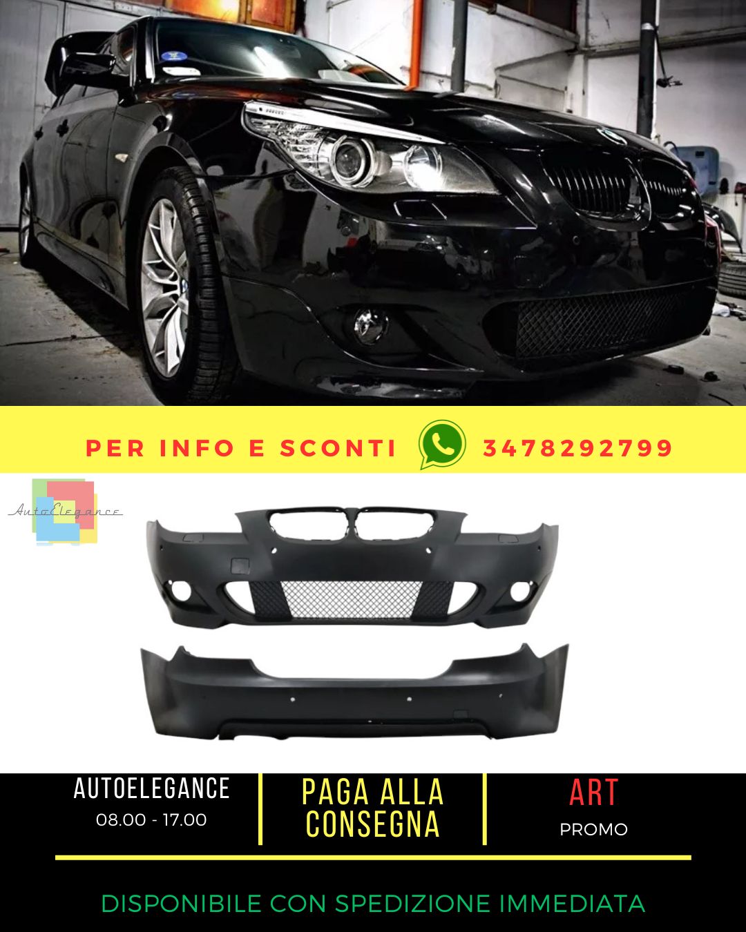 🤩Body Kit for BMW 5 E60 NonLCI 03-07 Bumper M-Technik Look PDC24🤩