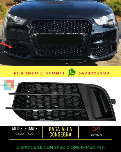 🤩Lato griglie Coperture fendinebbia per Audi A1 8X 2010-2015 RS1 Look Nero🤩