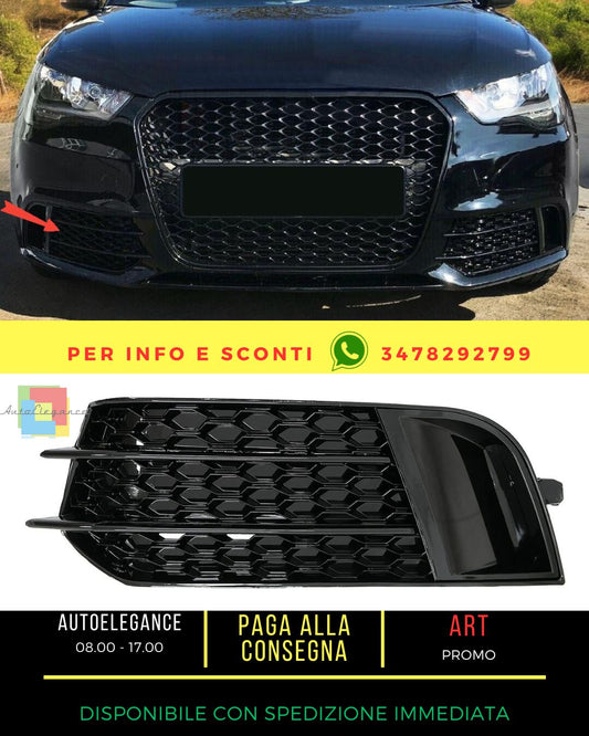 🤩Lato griglie Coperture fendinebbia per Audi A1 8X 2010-2015 RS1 Look Nero🤩