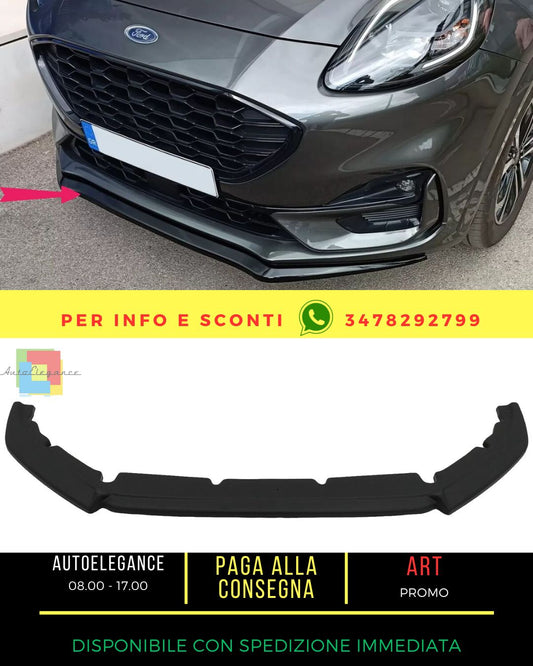 🤩Labbro paraurti anteriore Estensione Spoiler per Ford Puma 2019+ Nero🤩