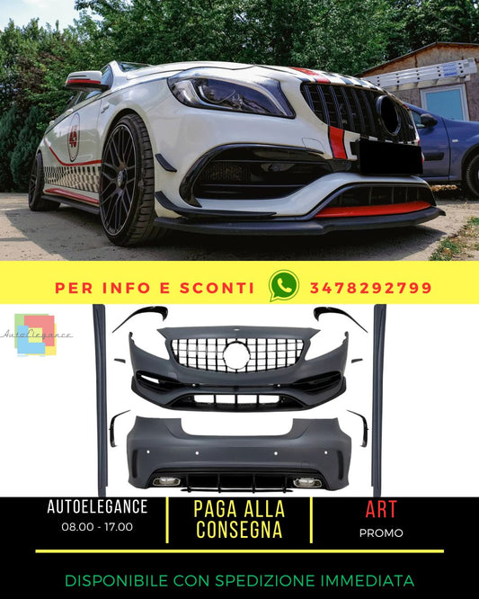 🤩Body Kit per Mercedes A W176 12-18 Facelift A45 Look Grille Gonne Paraurti🤩