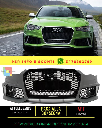 🤩Paraurti per Audi A6 C7 4G MOPF 2015-2018 RS6 look con griglia radiatore🤩