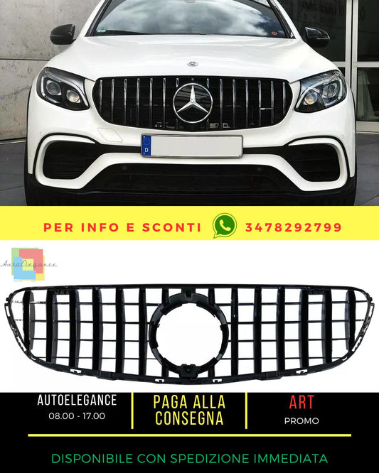 ⭐Grids for Mercedes GLC X253 C253 15-18 GT R Panamericano Look Chrome⭐