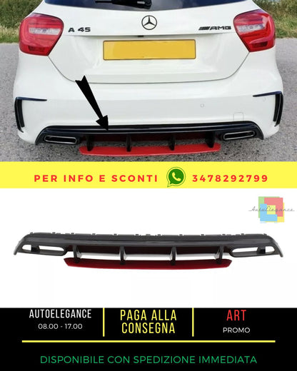 ⭐Diffuseur Pare-chocs pour Mercedes A W176 Facelift 2015-2018 A45 Look Rouge⭐