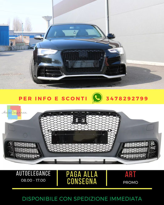 ⭐Front Bumper for Audi A5 8T Facelift 2012-2016 RS5 Look Grille Extension⭐
