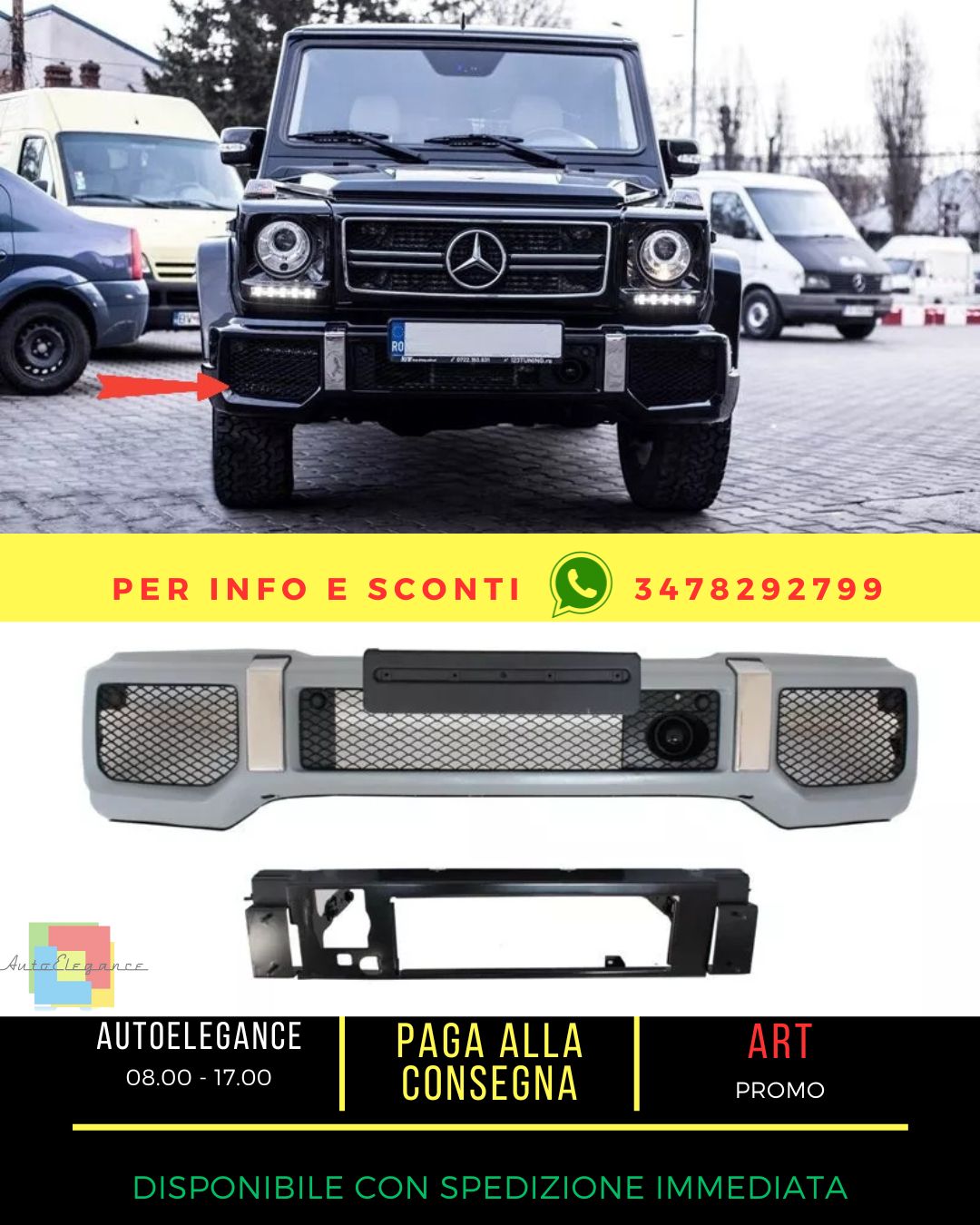 ✨Paraurti anteriore per MERCEDES Classe G W463 1989-2017 G65 Look✨