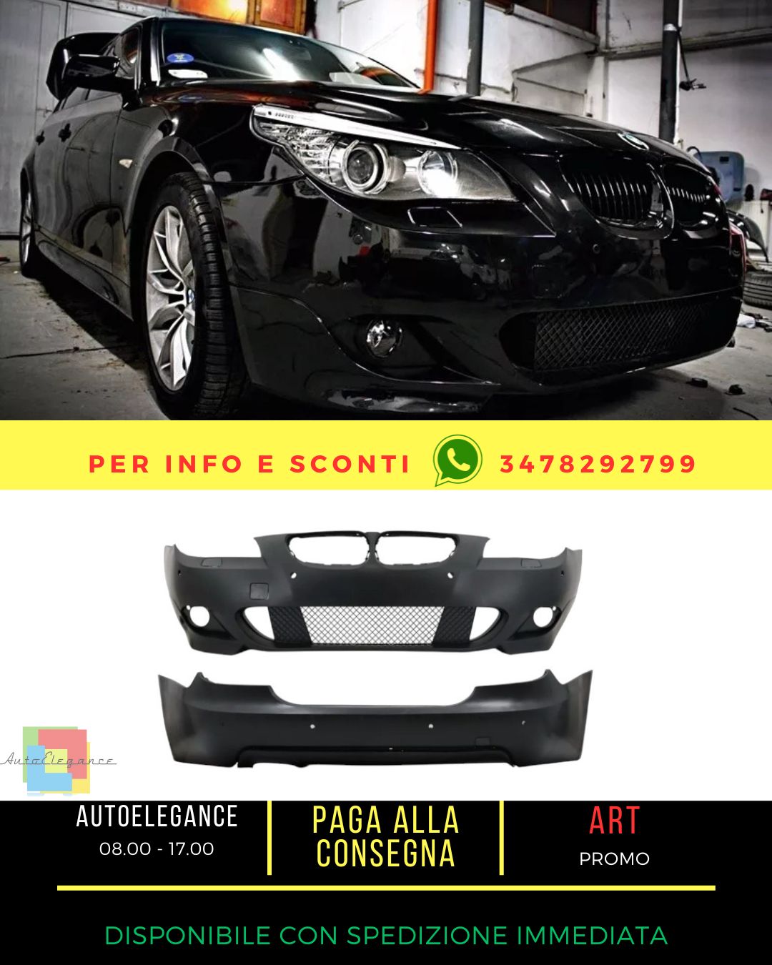 ✨Body Kit for BMW 5 E60 NonLCI 03-07 Bumper M-Technik Look PDC24✨