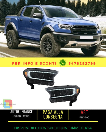 ✨LHD Fari Barra luminosa LED per Ford Ranger 15-20 Full Housing nero Dinamico✨