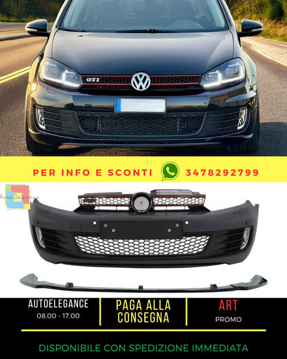 ✨Paraurti per VW Golf 6 MK6 08-13 GTI Guarda Labbro Spoiler Nero lucido✨