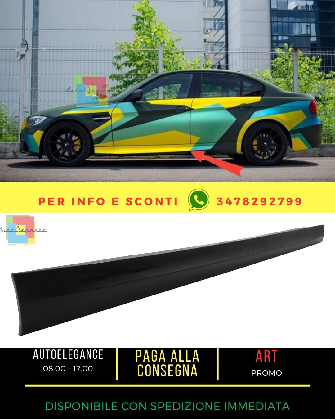 ✨Minigonne laterali per BMW Serie 3 E90 E91 2004-2011 LCI Non-LCI M3 Design✨