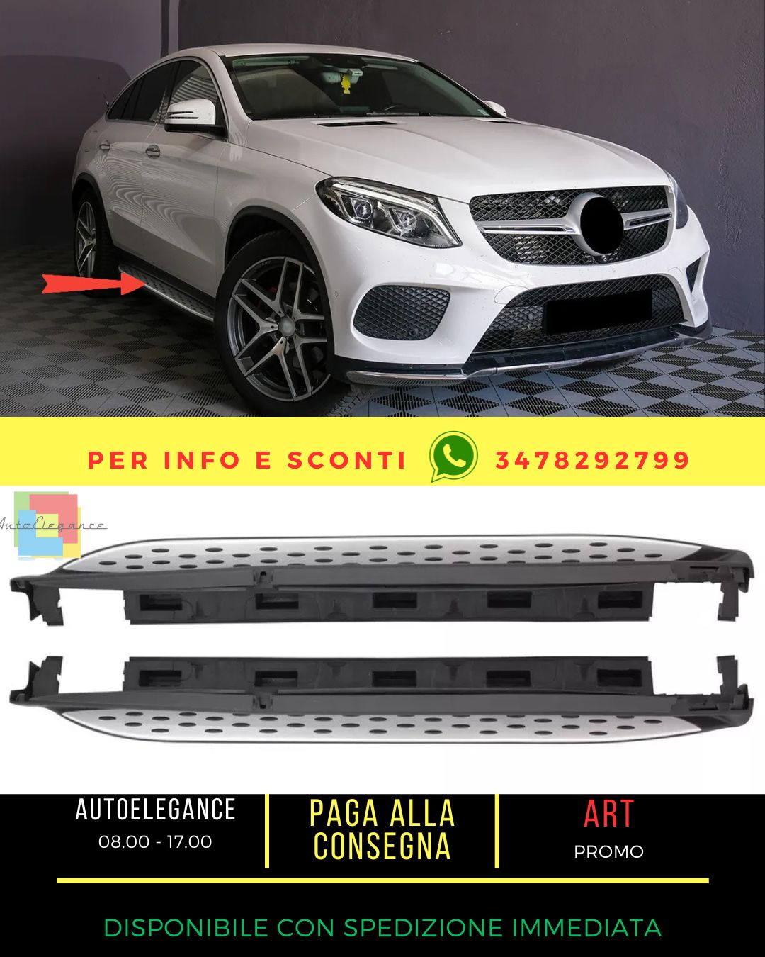 😍Tappetini gradini laterali per Mercedes ML 2011-2014 MERCEDES GLE W166 2015-😍