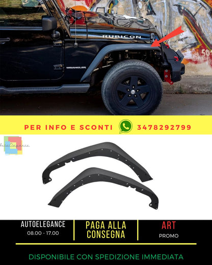 😍Parafanghi Tubo Piatto Parafango Flares per Jeep Wrangler Rubicon JK 07-17😍