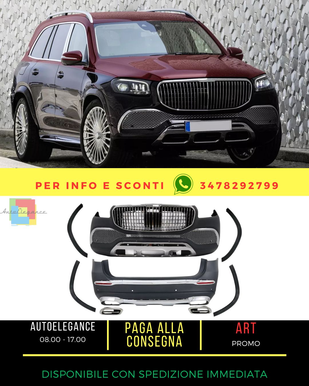 😍Kit conversione carrozzeria per Mercedes GLS X167 19+ paraurti passaruota😍