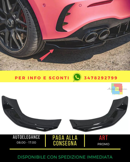 😍Divisores laterales traseros Para Mercedes A W177 A35 A45 2018+ Negro brilla😍