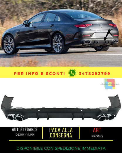 😍Diffusore per Mercedes Classe CLS C257 18+ Scarico Cromo CLS53 Design😍