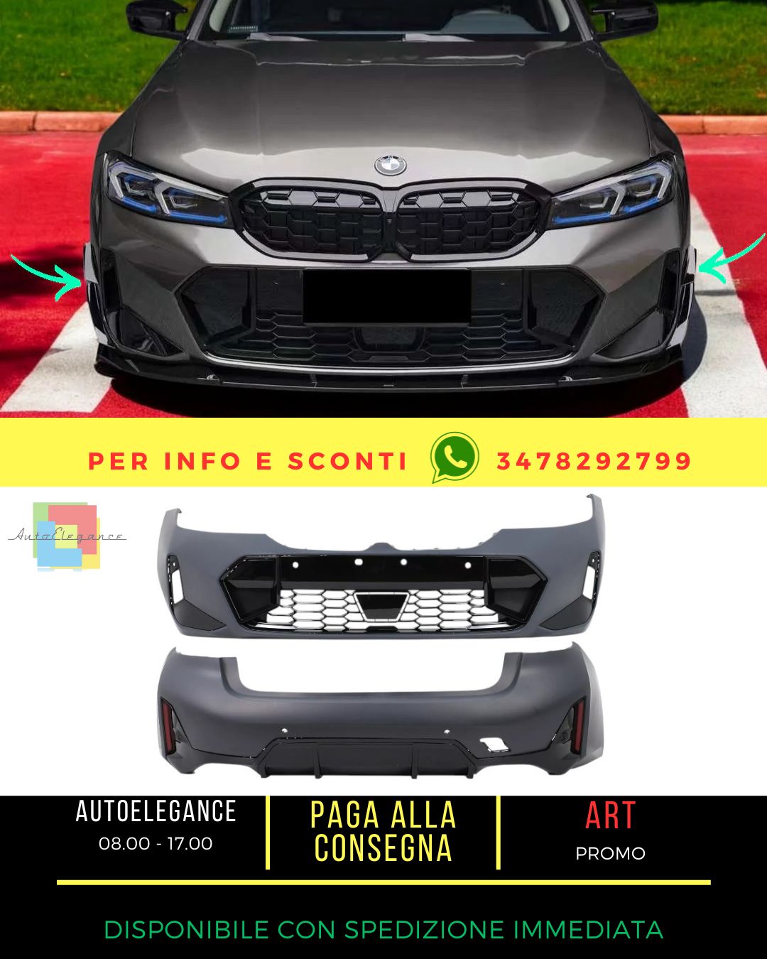 😍BODYKIT for BMW 3 G20 Sedan LCI 2023- M-Tech Design Bumper😍 