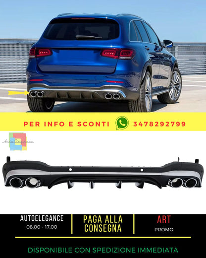 💎Diffusore Punte Argento per Mercedes GLC SUV X253 Facelift 2020- GLC43💎