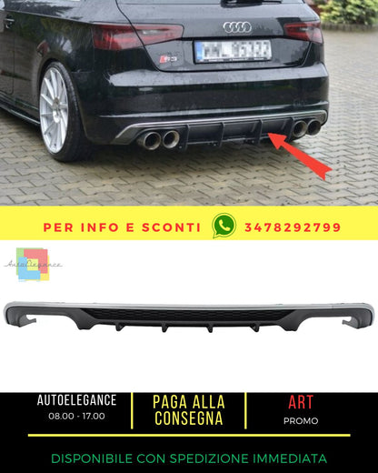 💎Diffusore paraurti per Audi A3 8V Berlina Convertibile 16-19 Standard S3💎