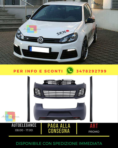 Bodykit for VW Golf 6 08-13 R20 Look Grille Side Skirts DRL LED Bumper 