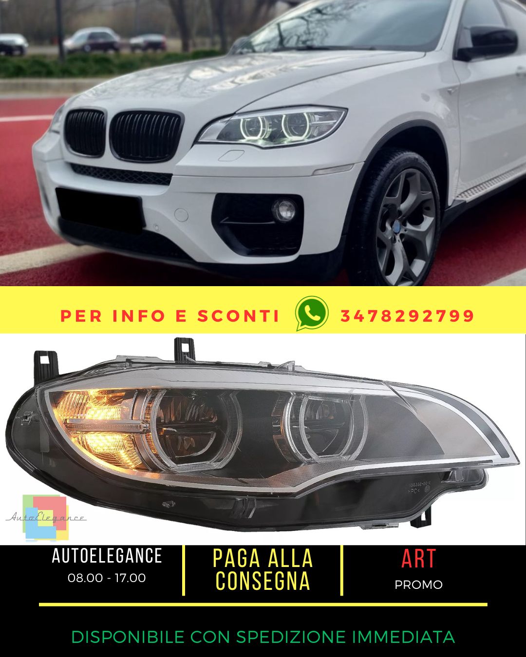 😎Fari LED Xenon Angel Eyes Cerchi 3D Double Halo per BMW X6 E71 08-12😎