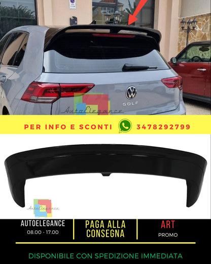Spoiler tetto per VW Golf 8 Hatchback Mk8 MQB 2020+ nero lucido