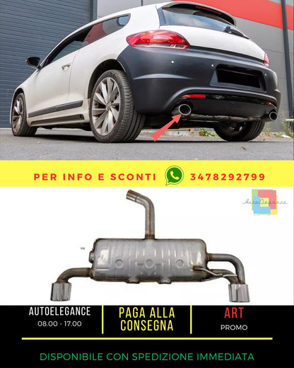 😎Impianto di scarico per VW Scirocco 08+ Doppi tubi di scarico Design R😎