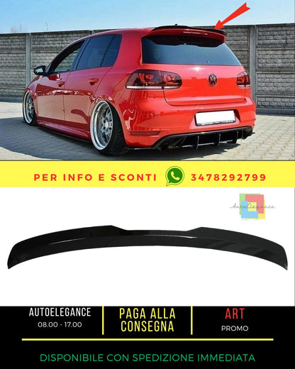 💯Spoiler tetto Add On Ala per VW Golf 6 GTI R MK6 Hatchback 08-12 Nero lucido💯