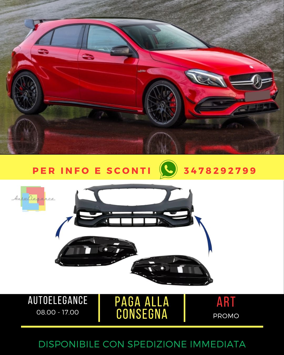 💯Griglie Laterali Anteriore per Mercedes CLA W117 C117 X117 2013-2018 Facelif💯