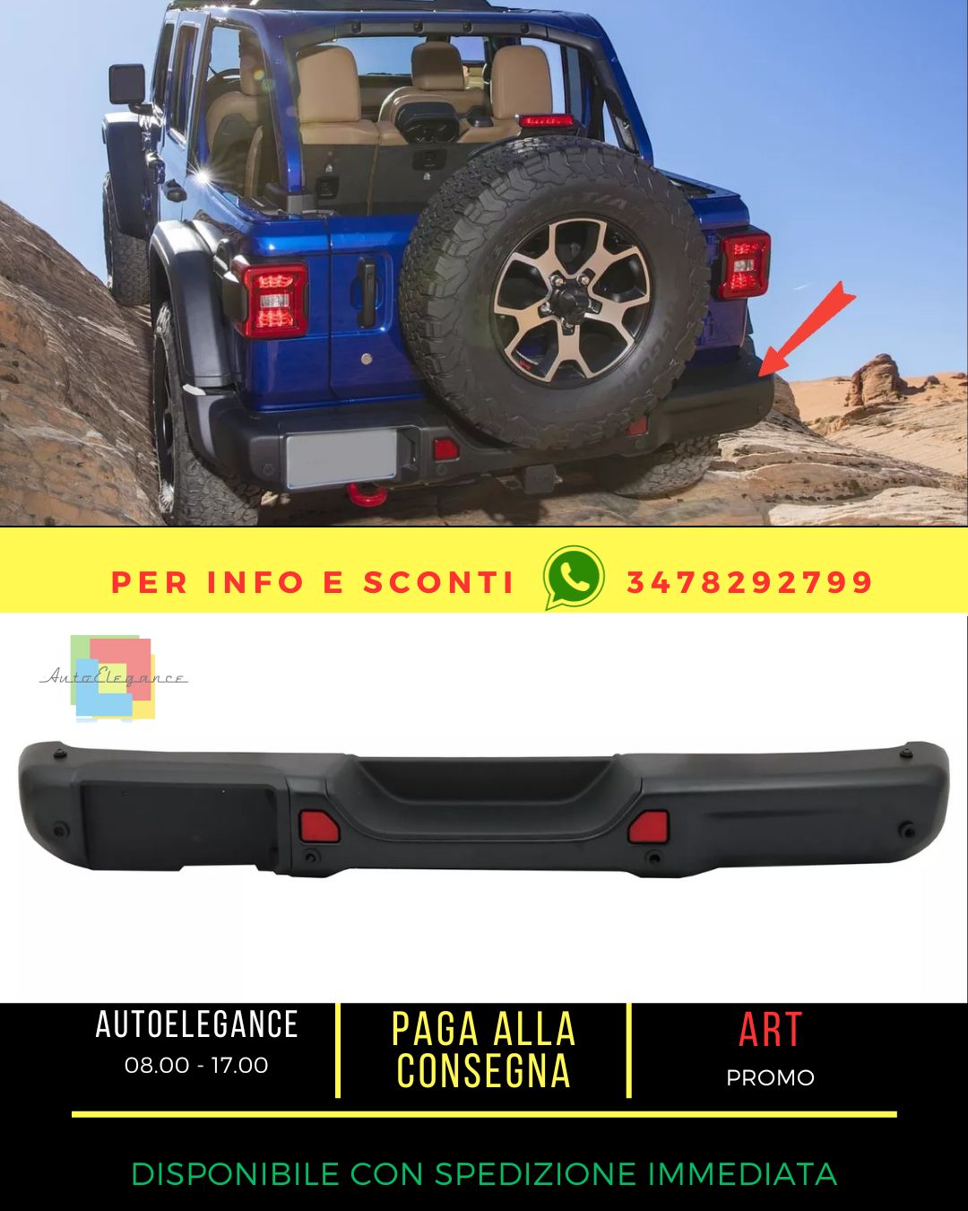 Paraurti posteriore in metallo per Jeep Wrangler JL 18+ 10th Anniversary