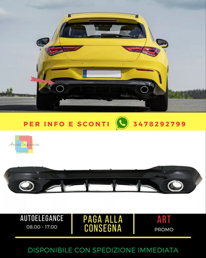 😍Difusor Puntas Plata para Mercedes CLA X118 C118 Sport Line 19+ CLA35 Look😍